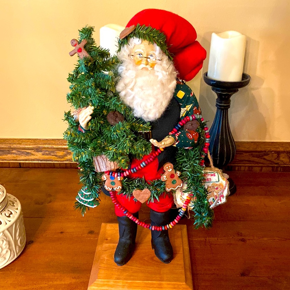 Lynn Haney vintage Santa - with original tag - from 1996 - Mr  Gingerbread. 18"